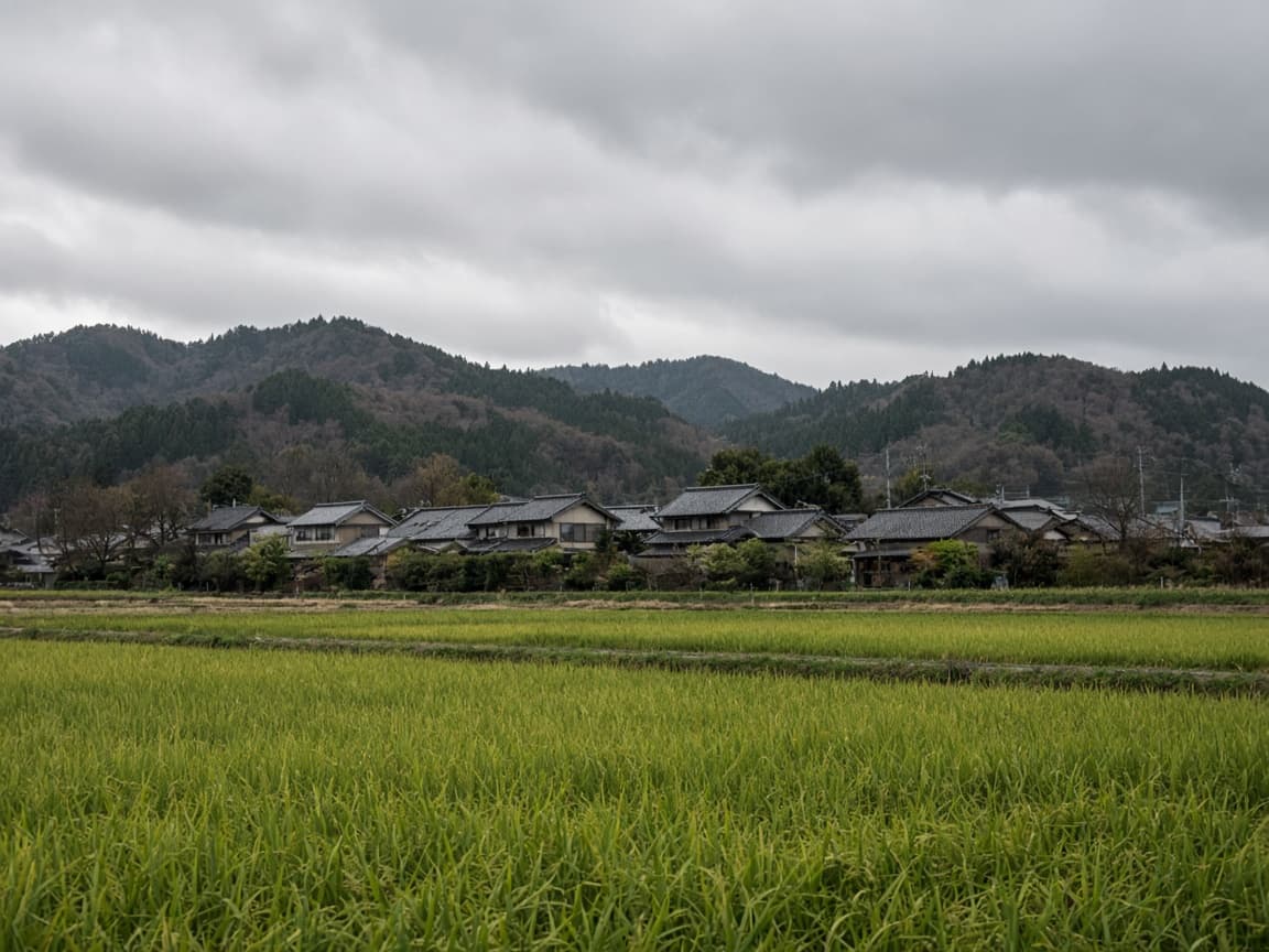 阿賀野市の田園と住宅を思わせる生成イメージ